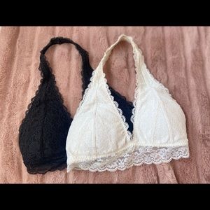 White & Black Lace Bralette - 2 pack